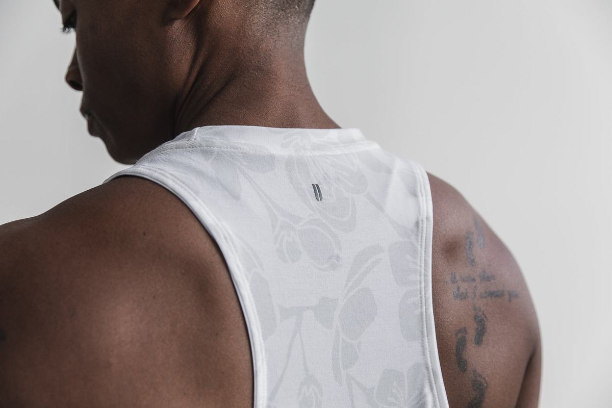 Nobull High-Neck Women's Tank Tops White Pink | Australia (FC7841)